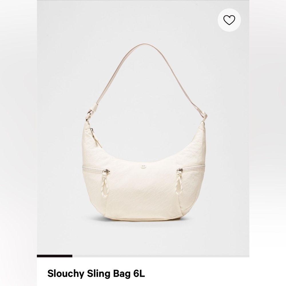Lululemon Cream Slouchy Sling Bag